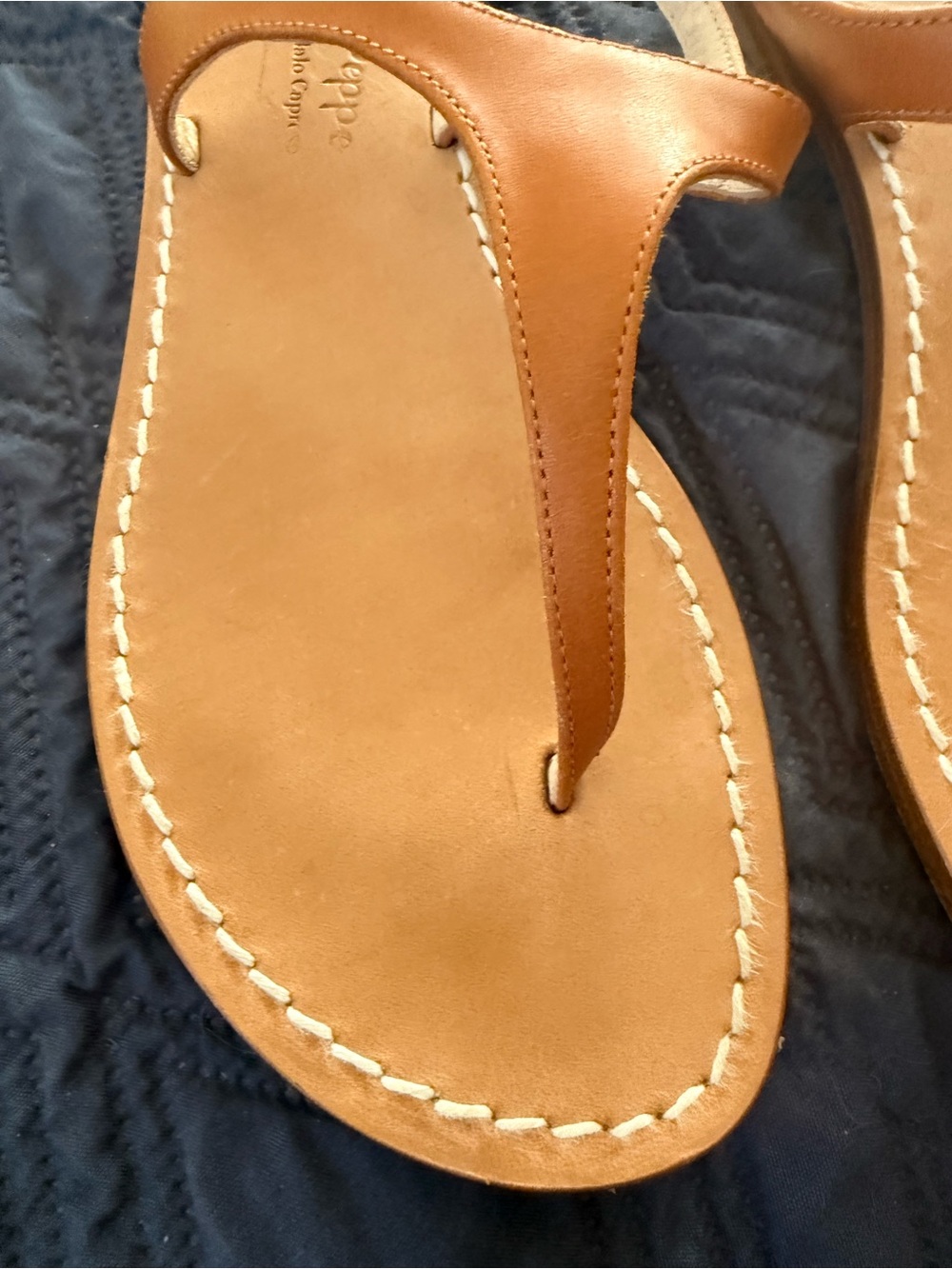 Leather T-Strap Sandals in Brown - handmade in Italy